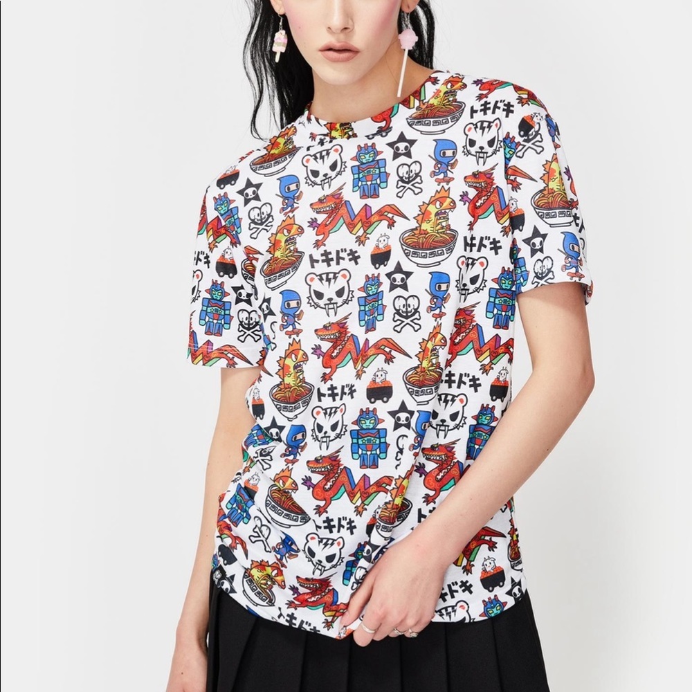 NWT Tokidoki: Rare 🔥 Small Collectible White Kawaii Short Sleeve Graphic Tee - Picture 3 of 4